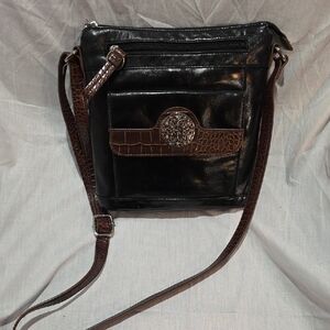 Giani Bernini Black and Brown Textured Crossbody Bag